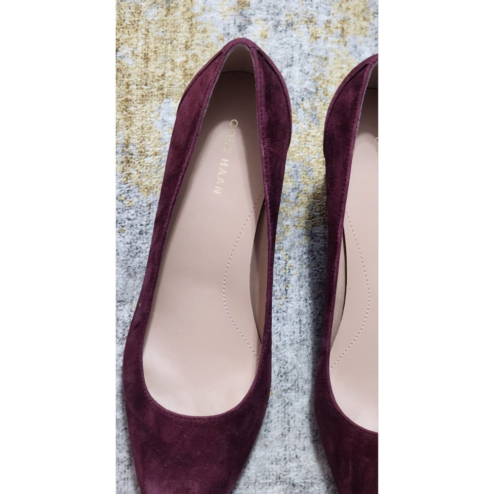 $190 Cole Haan Women's Carlotta Black Garnet Suede Pump Size 9.5 B W34105 - Picture 3 of 10